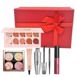 Set Obsession - Paleta de farduri 10 culori, Paleta de contur 4 x 2,2g, Baza de machiaj 10ml, Creion sprancene 0.05g, Ruj lichid 6ml, Mascara pentru definire 8ml Makeup Revolution - Img 2
