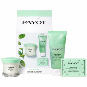 Set Pate Grise Crema de zi + Gel curatare spumant + Servetele matifiante, Payot