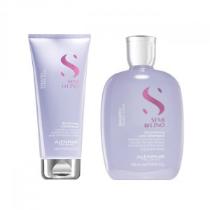 Set pentru netezire Alfaparf Milano Semi Di Lino Smoothing Sampon 250 ml + Balsam 200 ml - Img 1