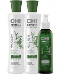 Set pentru par si scalp Chi Power Plus Hair Renewing System: 1 x Tratament de par 104ml, 1 x Sampon 355ml, 1 x Balsam 355ml