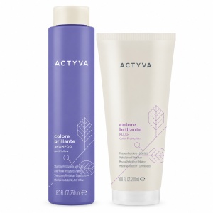Set pentru par vopsit Kemon Actyva Colore Brillante, Sampon 250 ml + Masca 200 ml