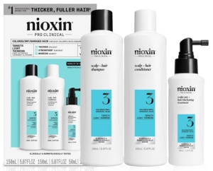 Set pentru par vopsit Nioxin System 3, Sampon 300 ml + Balsam 300 ml + Tratament leave-in 100 ml