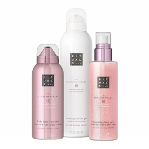 Set Rituals The Ritual of Sakura – Lotiune spuma pentru corp 150ml, Gel de dus spumant 200ml si Spray de corp 50ml