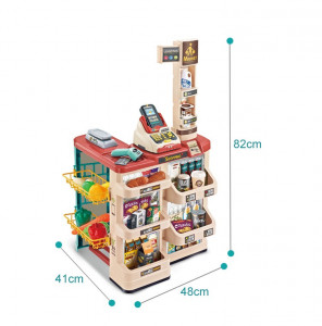 Set supermarket si carucior cumparaturi, jucarie interactiva si creativa de rol, cu 48 accesorii - Img 4