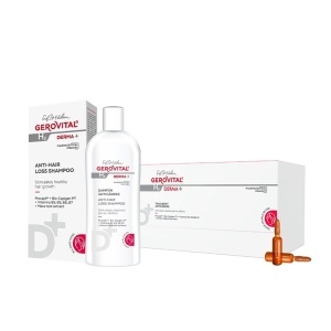 Set Tratament anticadere Gerovital H3 Derma 12 fiole + Sampon anticaderea parului H3 Derma 200 ml