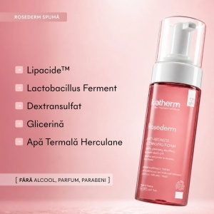 Spuma demachianta anti-roseate Rosederm, 160 ml, Ivatherm