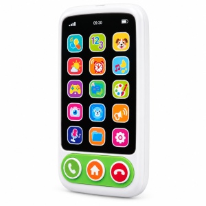 Telefon interactiv pentru copii Smart Pocket, 15 butoane, lumini si sunete, alb-verde, 18 luni+ - Img 4