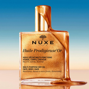 Ulei uscat cu particule stralucitoare pentru fata, corp si par Huile Prodigieuse, 50 ml, Nuxe