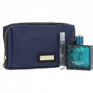 Versace Eros, Set Cadou Bărbați, Apă de Toaletă 100 ml + 10 ml + Geantă Cosmetică