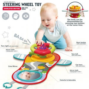 Volan Bebe cu Sunete si Efecte Simulate de Condus, Jucarie Interactiva 3 in 1 