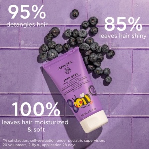 Balsam de par cu afine si miere pentru copii Mini Bees Apivita, 150 ml