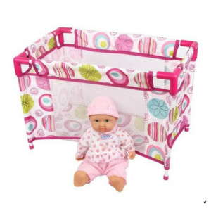 Bebelus de Jucarie cu Patut si accesorii Baby Doll Tutu Love
