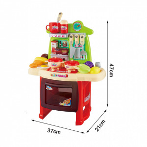 Bucatarie multifunctionala Cool Cooking pentru copii, rosu, dimensiuni