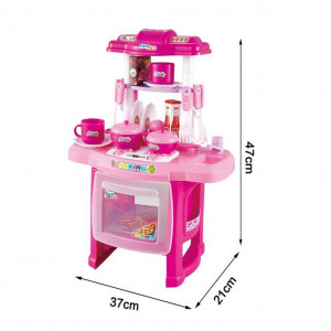Bucatarie pentru copii Cool Cooking cu accesorii, lumini si sunete, roz - Img 4