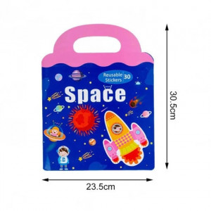 Carte Puzzle cu 34 stickere reutilizabile, Spatiul Cosmic