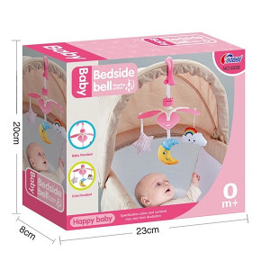Caruselul mecanic Bedside Bell pentru bebelusi, roz