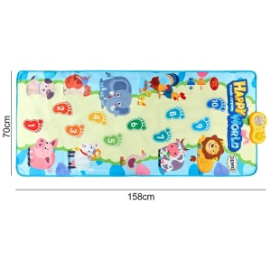 Covor Muzical Interactiv pentru Copii, Sunete de Animale si 23 Melodii, 158x70 cm