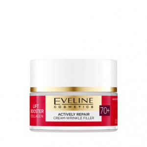 Cremă de umplere a ridurilor reparatoare Lift Booster Colagen de la Eveline Cosmetics, + 70, 50 ml