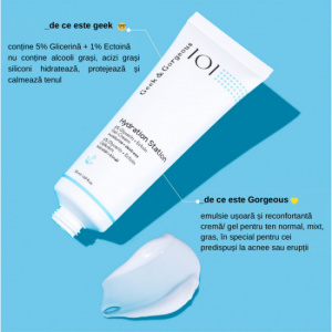 Crema hidratanta Geek & Gorgeous Hydration Station 6 % Glicerina + Ectoina, 50 ml
