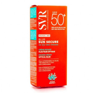 Crema spuma nuantatoare pentru protectie solara cu SPF 50+ Nuanta Beige Rose Sun Secure Blur Hale, 50 ml, Svr