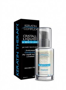 Cristale lichide pentru par cu seminte de in Keratin Complex, 50ml vaporizator