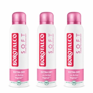 Deodorant spray antiperspirant Soft, 3 x 150 ml, Borotalco