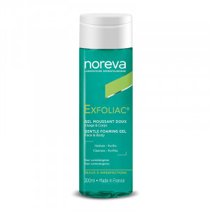 Gel spumant bland pentru ten acneic Noreva Exfoliac, 200 ml