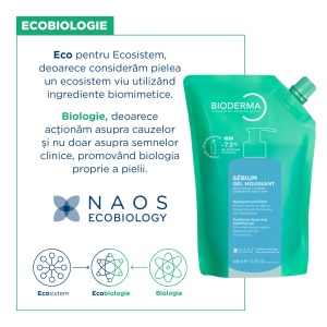 Rezerva eco gel spumant purifiant Sebium, 400 ml, Bioderma