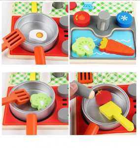 Joc de rol din lemn bucatarie tip Montessori, Kabi