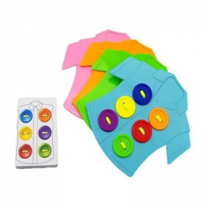 Joc de snuruit nasturii pe haine cu siret, carduri, Board Game - Img 3