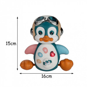 Jucarie interactiva Pinguin cu sunete si lumini, dimensiuni