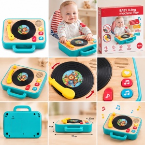 Jucarie muzicala pentru bebe Masa DJ cu sunete, melodii si disc rotativ, 18 luni+ - Img 2