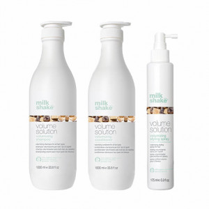 Kit pentru par fin si subtire Milk Shake Volume Solution Sampon 1000 ml + Balsam 1000 ml + Tratament 175 ml - Img 2