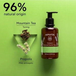 Lapte corp hidratant cu ceai de munte Tonic Mountain Tea Apivita, 200 ml
