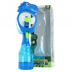 Mini ventilator portabil cu pulverizator - Dinozaur, albastru
