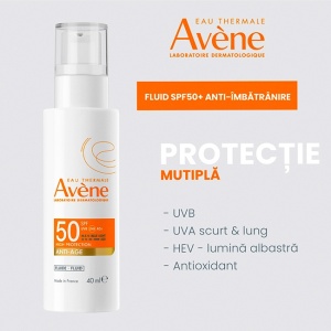 Pachet Avene – Ulei protectie solara satinat SPF 30 200 ml + Fluid anti-imbatranire SPF 50+, 40 ml + Lotiune reparatoare dupa plaja, 400 ml