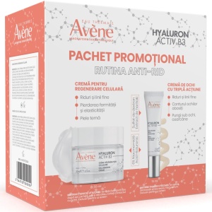 Pachet Crema pentru regenerare celulara, 50 ml + Crema de ochi cu tripla actiune, 15 ml Hyaluron Activ B3, Avene