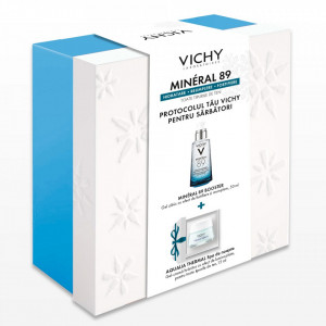 Pachet Vichy Booster Mineral 89 gel cu efect de hidratare 50ml + Gel hidratant de noapte Vichy Aqualia Thermal SPA, 15 ml