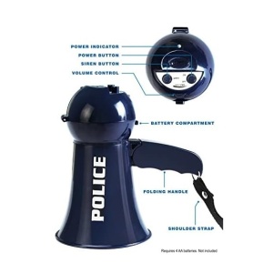 Police Megaphone – Megafon cu Sunet de Sirena, Jucarie Interactiva pentru Copii