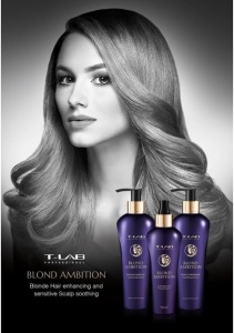 Sampon T-LAB Professional Blond Ambition pentru par blond, 300 ml