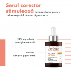 Ser corector cu efect de luminozitate Vit Activ Cg Avene, 30 ml