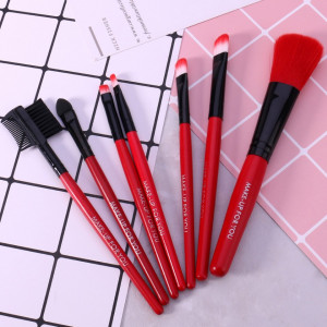 Set 7 pensule profesionale pentru machiaj Red Cherry cu portofel - Img 4