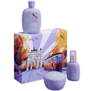 Set Alfaparf Smooth pentru netezirea parului, Sampon, 250ml + Masca, 200ml + Crema par, 125ml
