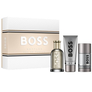 Set cadou Boss Bottled, Barbati, Apa de Parfum 100 ml + Gel de Dus, 100 ml + Deodorant stick, 75 g