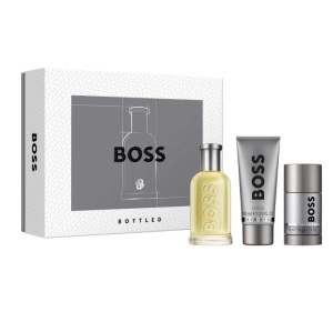 Set cadou Boss Bottled, Barbati, Apa de Toaleta100 ml + Gel de Dus, 100 ml + Deodorant stick, 75 g