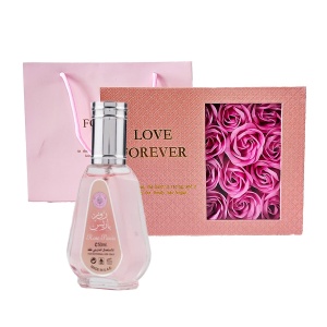 Set cadou Dorevo Apa De Parfum Ard al Zaafaran Rose Paris 50 ml si Cutie cu trandafiri