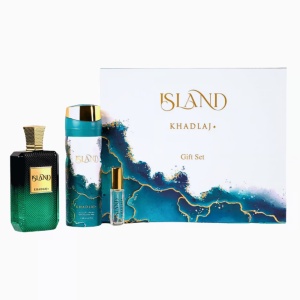 Set cadou Khadlaj Island, Barbati, Extract de Parfum, 100 ml + 10 ml si Spray de corp, 200 ml
