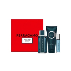 Set Cadou Salvatore Ferragamo Ferrgamo Intense Leather Apa de Parfum, 100 ml + Gel de Dus, 100 ml + Apa de Parfum, 10 ml