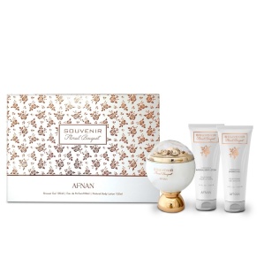 Set cadou Souvenir Desert Souvenir Floral Bouquet, Apa de Parfum, Femei, 100 ml + Lotiune de corp, 100 ml + Gel de dus, 100 ml