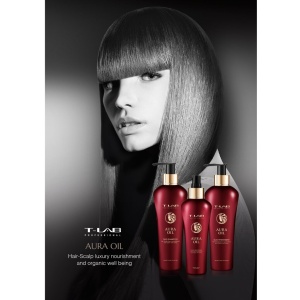 Set cadou T-LAB Professional Aura Oil Duo Sampon, 300 ml + Tratament, 300 ml
